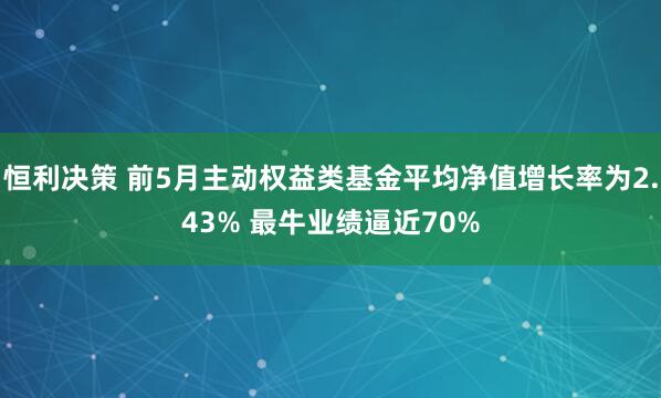 恒利决策 前5月主动权益类基金平均净值增长率为2.43% 最牛业绩逼近70%
