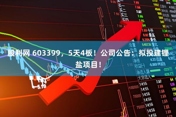 股利网 603399,5天4板!公司公告:拟投建锂盐项目!
